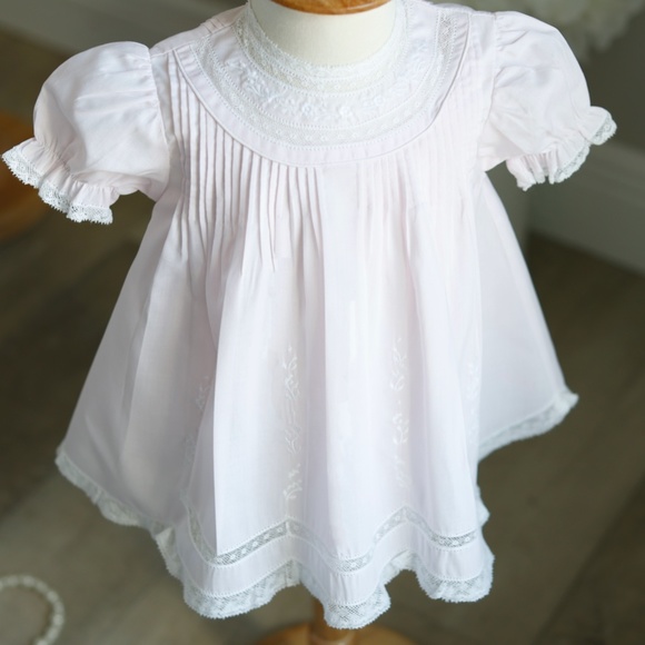 Lace Trim Embroidered Slip Dress Pink Friedknit/Feltman Brothers NWOT - Picture 5 of 11